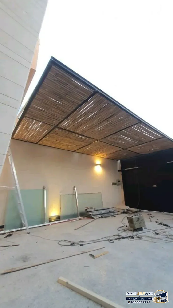 تفصيل مظلات خيزران طبيعي وصناعي للحدائق الرياض